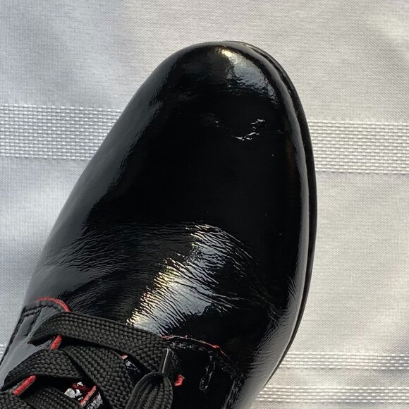 Remonte Patent Leather Black & Red Ankle Boots Sz 8.5 - Picture 15 of 16